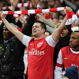 Arsenal fans. Arsenal 1: 2 Manchester United. Barclays Premier League. Emirates Stadium, 22 / 1 / 12