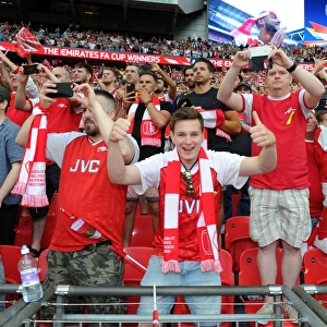 Arsenal fans. Arsenal 2: 1 Chelsea. FA Cup Final. Wembley Stadium, 27 / 5 / 17. Credit