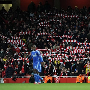 Arsenal fans. Arsenal 3: 1 Chelsea. Barclays Premier League. Emirates Stadium, 27 / 12 / 10