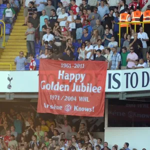 Arsenal fans banner. Tottenham Hotspur 2: 1 Arsenal. Barclays Premier League Arsenal fans banner. Tottenham Hotspur 2: 1 Arsenal. Barclays Premier League