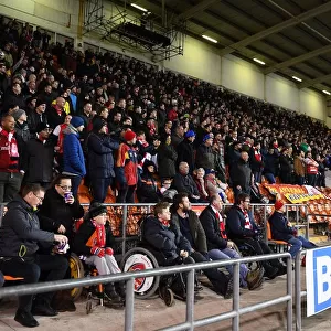 Arsenal Fans at Blackpool's Bloomfield Road during FA Cup Third Round Match