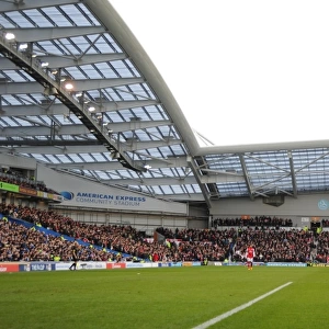 Arsenal Fans at Brighton & Hove Albion's Amex Stadium during FA Cup Fourth Round Match