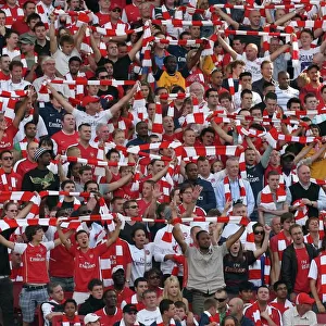 Arsenal Fans Celebrate 4:1 Victory Over Portsmouth in the Barclays Premier League at Emirates Stadium (2009)
