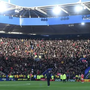 Arsenal Fans Celebrate Dramatic Win Against Leicester City in Premier League Arsenal Fans Celebrate Dramatic Win Against Leicester City in Premier League
