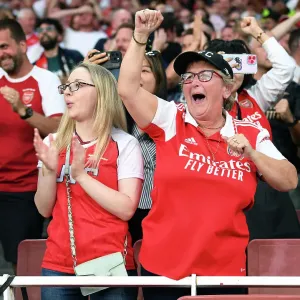 Arsenal Fans Celebrate Goal Against Manchester City: Premier League 2023-24 Arsenal Fans Celebrate Goal Against Manchester City: Premier League 2023-24