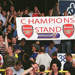 Arsenal fans with a Champions Banner. Tottenham Hotspur v Arsenal