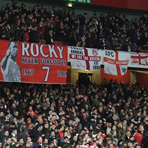 Arsenal fans flags before the match. Arsenal 2: 0 Tottenham Hotspur. FA Cup 3rd Round