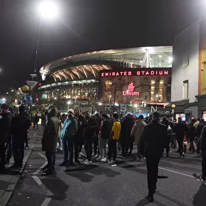 Arsenal Fans Gather in Anticipation Outside Emiras Stadium Ahead of Carabao Cup Showdown with Liverpool
