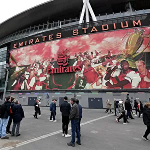 Arsenal Fans Gather Before Arsenal vs. Brentford Premier League Match, Emirates Stadium, London, 2023