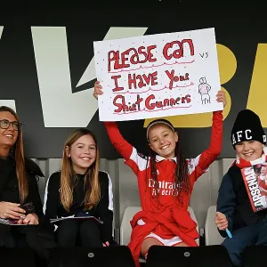 Arsenal Fans Gather Before Arsenal Women vs Manchester City Women's Super League Match, Meadow Park, Borehamwood, England, 2023