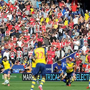 Arsenal Fans at The King Power Stadium: A Battle for the Barclays Premier League Points - Arsenal vs Leicester City (1:1)