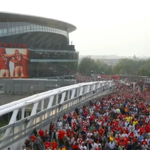 Arsenal Fans Leaving the Stadium Print