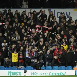 Arsenal fans. Leeds United 1: 3 Arsenal, FA Cup 3rd Round Replay, Elland Road