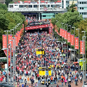 Arsenal Fans March to Wembley: Triumphant Walk to the FA Community Shield Match Against Manchester City (3:0)