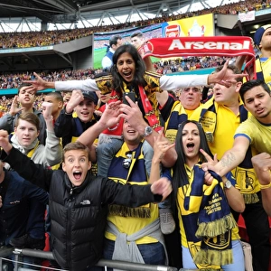 Arsenal fans after the match. Arsenal 4: 0 Aston Villa. FA Cup Final. Wembley Stadium, 30 / 5 / 15