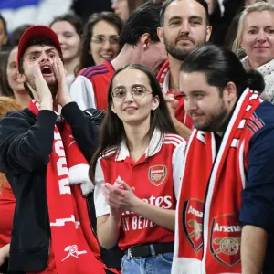 Arsenal Fans Passionate Reaction: Olympique Lyonnais vs Arsenal WFC, UEFA Women's Champions League (2022-23) Arsenal Fans Passionate Reaction: Olympique Lyonnais vs Arsenal WFC, UEFA Women's Champions League (2022-23)