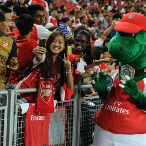 Arsenal Fans Reunite with Gunnersaurus before Arsenal vs. Singapore XI Match, 2015