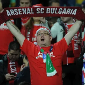 Arsenal Fans in Sofia: Unwavering Support in the 2016-17 UEFA Champions League Match against PFC Ludogorets Razgrad