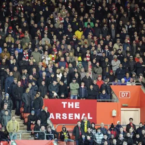 Arsenal fans. Southampton 1: 1 Arsenal. Barclays Premier League. St. Marys Stadium