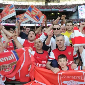 Arsenal fans in the stadium after the match. Arsenal 3: 2 Hull City. FA Cup Final Arsenal fans in the stadium after the match. Arsenal 3: 2 Hull City. FA Cup Final