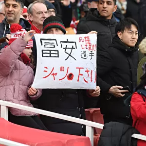 Arsenal Fans Show Support: Tomiyasu Appreciation at Arsenal v Newcastle United, Premier League 2021-22