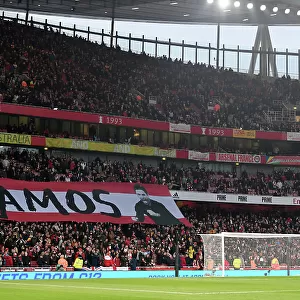 Arsenal Fans Unite: Vamos Banner at Emirates Stadium During Arsenal v Southampton Match, 2022-23