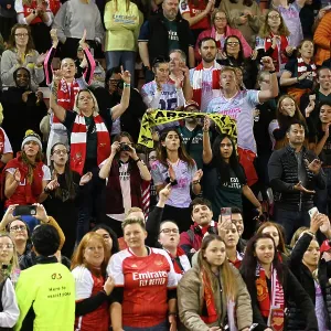Arsenal Fans Watch Manchester United vs Arsenal - Barclays Women's Super League Clash (2023-24) Arsenal Fans Watch Manchester United vs Arsenal - Barclays Women's Super League Clash (2023-24)