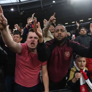Arsenal Fans Go Wild: Premier League Victory Celebration vs. West Ham United