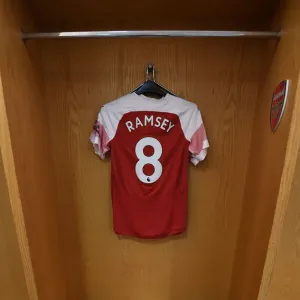 Arsenal FC: Aaron Ramsey's Empty Jersey in the Changing Room Before Arsenal v Watford (2018-19)