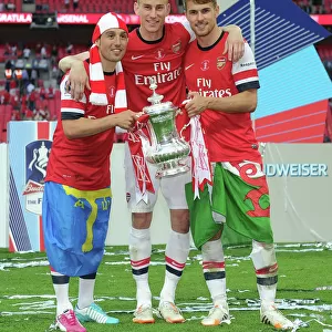 Arsenal FC: Cazorla, Koscielny, and Ramsey Celebrate FA Cup Victory