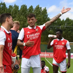 Arsenal FC: Cedric and Ben White in Action during Pre-Season Training vs Ipswich Town (2022-23)