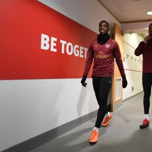 Arsenal FC: Eddie Nketiah and Konstantinos Mavropanos Prepare for Arsenal v Cardiff City (2018-19) Arsenal FC: Eddie Nketiah and Konstantinos Mavropanos Prepare for Arsenal v Cardiff City (2018-19)