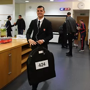 Arsenal FC: Granit Xhaka in the Changing Room Before Arsenal vs Crystal Palace (2019-20)