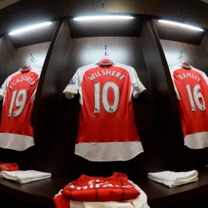 Arsenal FC: Jack Wilshere's Hanging Shirt in Arsenal vs. Everton's 2015 Asia Trophy Clash, Kallang, Singapore Arsenal FC: Jack Wilshere's Hanging Shirt in Arsenal vs. Everton's 2015 Asia Trophy Clash, Kallang, Singapore