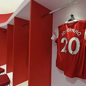 Arsenal FC: Jorginho's Empty Shirt in Arsenal Changing Room before Arsenal v Everton (2022-23)