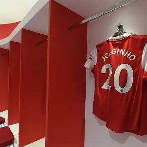 Arsenal FC: Jorginho's Empty Shirt in Arsenal Changing Room before Arsenal v Everton (2022-23)