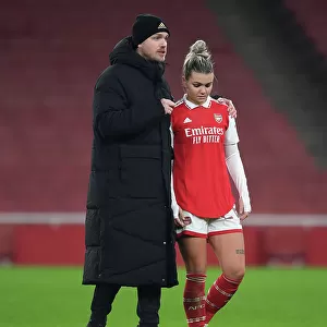 Arsenal FC: Kim Little's Unwavering Focus in the Changing Room before Arsenal Women vs Olympique Lyonnais - UEFA Women's Champions League (2022-23)