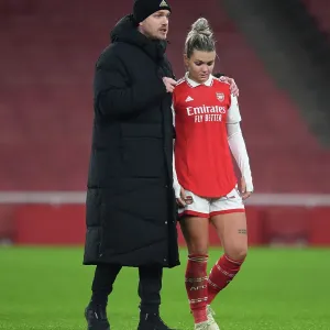 Arsenal FC: Kim Little's Unwavering Focus in the Changing Room before Arsenal Women vs Olympique Lyonnais - UEFA Women's Champions League (2022-23)