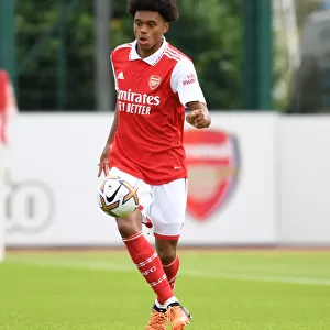 Arsenal FC: Lino Sousa in Action during Arsenal vs Ipswich Town Pre-Season Training (July 2022)