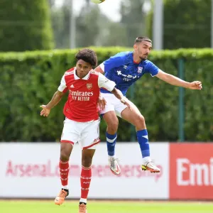 Arsenal FC: Lino Sousa in Action during Arsenal's Pre-Season Training vs Ipswich Town, July 2022