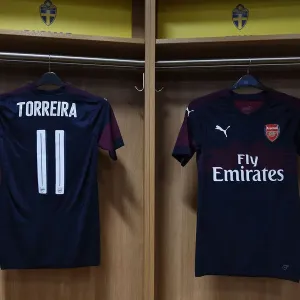 Arsenal FC: Lucas Torreira's Jersey Hangs in Changing Room Before Arsenal v SS Lazio Pre-Season Friendly, Stockholm 2018 Arsenal FC: Lucas Torreira's Jersey Hangs in Changing Room Before Arsenal v SS Lazio Pre-Season Friendly, Stockholm 2018
