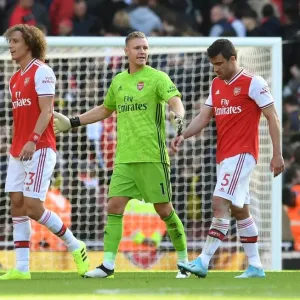 Arsenal FC: Luiz, Leno, and Sokratis Celebrate Victory Over AFC Bournemouth (2019-20) Arsenal FC: Luiz, Leno, and Sokratis Celebrate Victory Over AFC Bournemouth (2019-20)