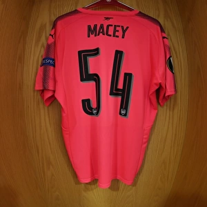 Arsenal FC: Matt Macey's Match-Ready Jersey in Emirates Stadium Changing Room (Arsenal v BATE Borisov, UEFA Europa League)
