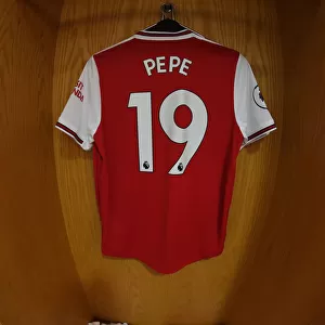 Arsenal FC: Nicolas Pepe's Hanging Shirt - Arsenal v Burnley, Premier League 2019-20