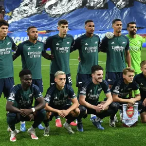 Arsenal FC: Pre-Match Huddle Against RC Lens in UEFA Champions League Group Stage, 2023/24 Arsenal FC: Pre-Match Huddle Against RC Lens in UEFA Champions League Group Stage, 2023/24