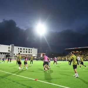 Arsenal FC Pre-Match Warm-Up at Bodø/Glimt's Aspmyra Stadion, UEFA Europa League 2022-23