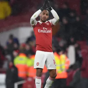 Arsenal FC Print: Aubameyang Celebrates with Fans