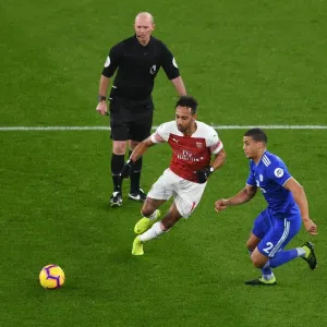 Arsenal FC Print of Aubameyang vs Peltier