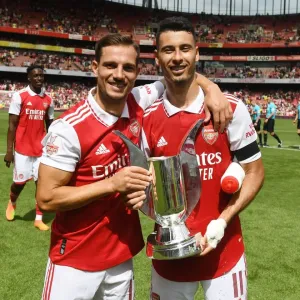 Arsenal FC Print - Cedric and Martinelli with Emirates Cup