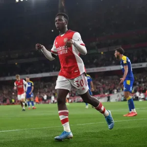 Arsenal FC Print of Eddie Nketiah Scoring Hat-Trick Arsenal FC Print of Eddie Nketiah Scoring Hat-Trick